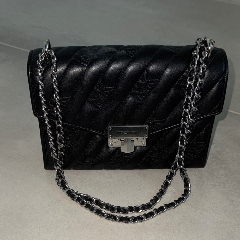 Michael Kors Black Quilted Crossbody Bag
